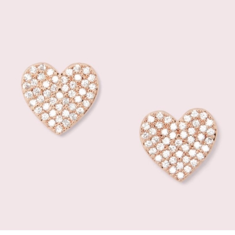 Kate Spade Heart Studs Yours Truly Rose Gold
